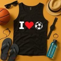 I Heart Love Soccer Unisex T Tank Top thumb 4