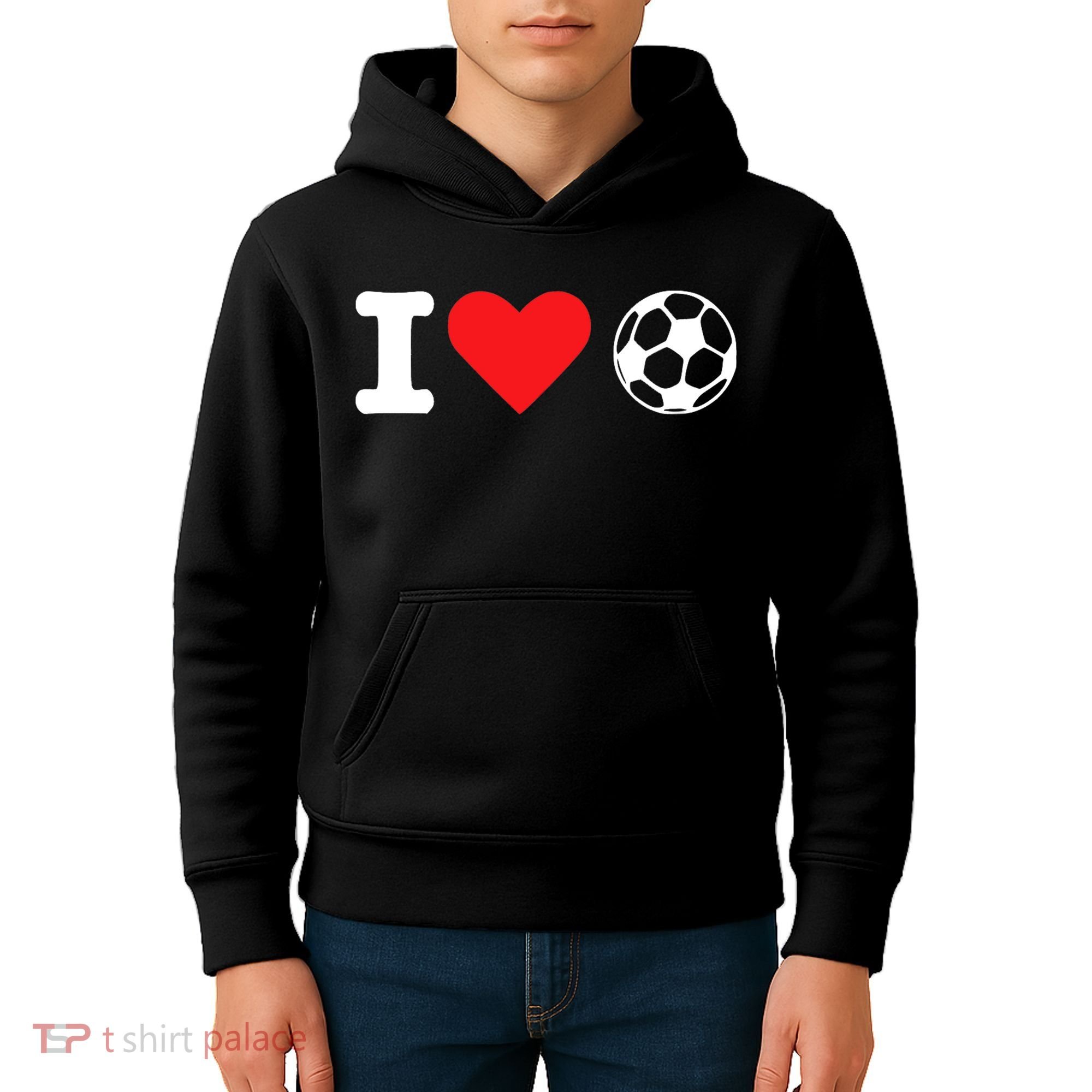 I Heart Love Soccer Unisex T Kids Hoodie