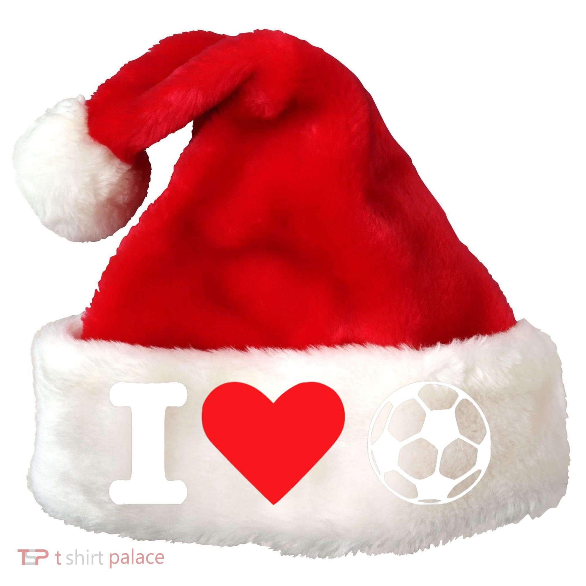 I Heart Love Soccer Unisex T Santa Hat