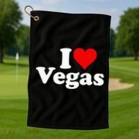I Heart Love Las Vegas Nevada Golf Towel thumb 1