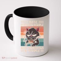 I Hate Morning People And Mornings And People Coffee Cat Gift Coffee Mug thumb 0