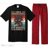 I Hate Morning People And Mornings And People Coffee Cat Gift Pajama Set thumb 0