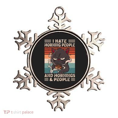 I Hate Morning People And Mornings And People Coffee Cat Gift Ornament