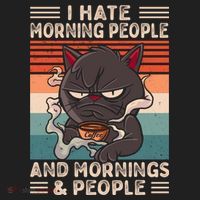 I Hate Morning People And Mornings And People Coffee Cat Gift Hat thumb 2