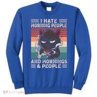 I Hate Morning People And Mornings And People Coffee Cat Gift Sweatshirt thumb 0