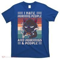 I Hate Morning People And Mornings And People Coffee Cat Gift T-Shirt thumb 0