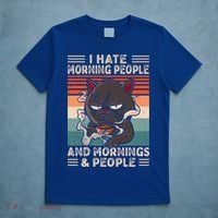 I Hate Morning People And Mornings And People Coffee Cat Gift T-Shirt thumb 5
