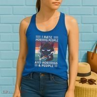 I Hate Morning People And Mornings And People Coffee Cat Gift Women's Tank Top thumb 2