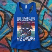 I Hate Morning People And Mornings And People Coffee Cat Gift Women's Tank Top thumb 3