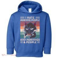 I Hate Morning People And Mornings And People Coffee Cat Gift Toddler Hoodie thumb 0