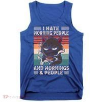I Hate Morning People And Mornings And People Coffee Cat Gift Tank Top thumb 0