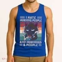 I Hate Morning People And Mornings And People Coffee Cat Gift Tank Top thumb 3