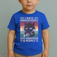 I Hate Morning People And Mornings And People Coffee Cat Gift Toddler T-Shirt thumb 2