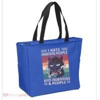 I Hate Morning People And Mornings And People Coffee Cat Gift Tote Bag thumb 2