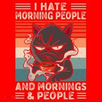 I Hate Morning People And Mornings And People Coffee Cat Gift Santa Hat thumb 1
