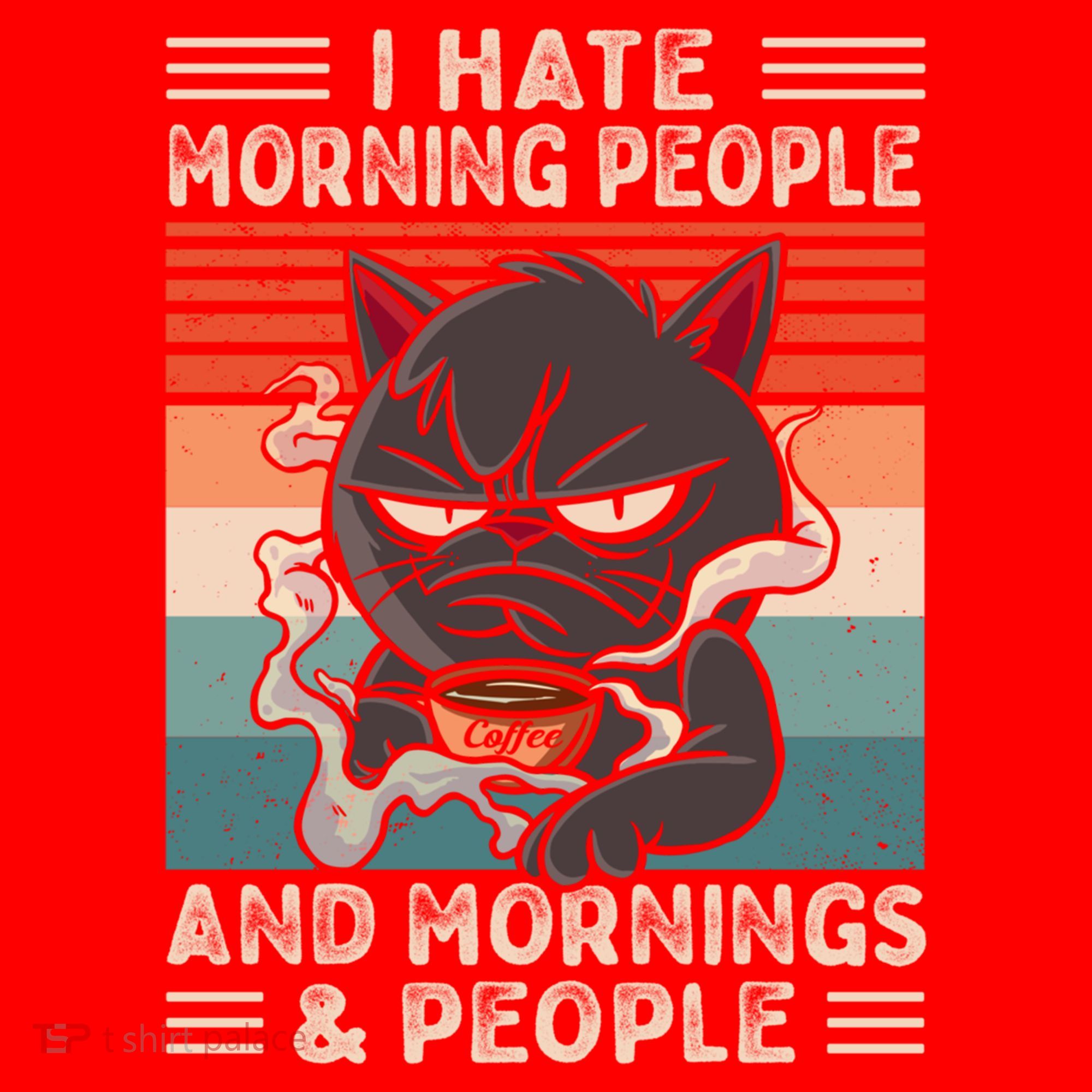 I Hate Morning People And Mornings And People Coffee Cat Gift Santa Hat