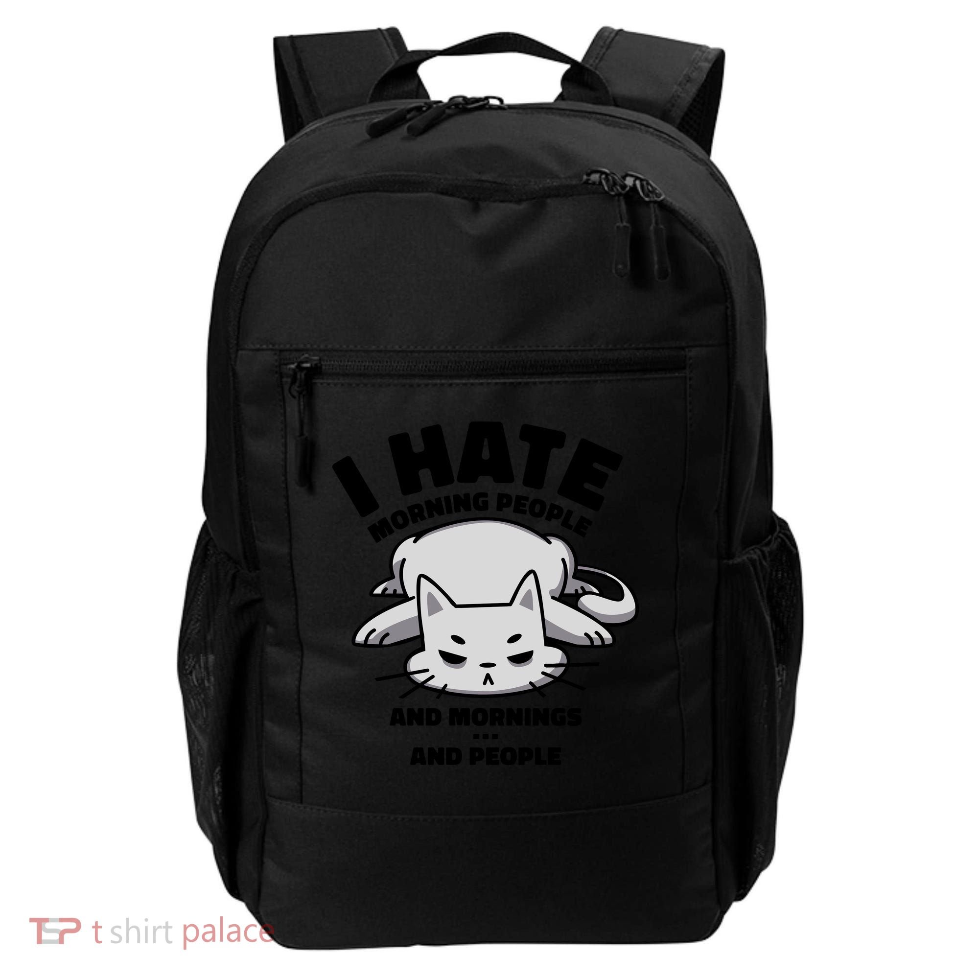 I Hate Mornings And People Funny Cat Backpack