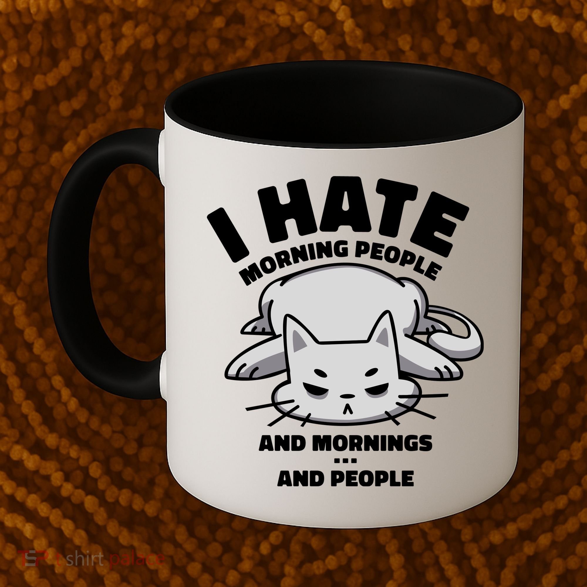 I Hate Mornings And People Funny Cat Coffee Mug
