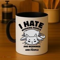 I Hate Mornings And People Funny Cat Coffee Mug thumb 4