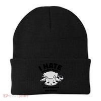 I Hate Mornings And People Funny Cat Beanie thumb 0