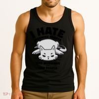 I Hate Mornings And People Funny Cat Tank Top thumb 3