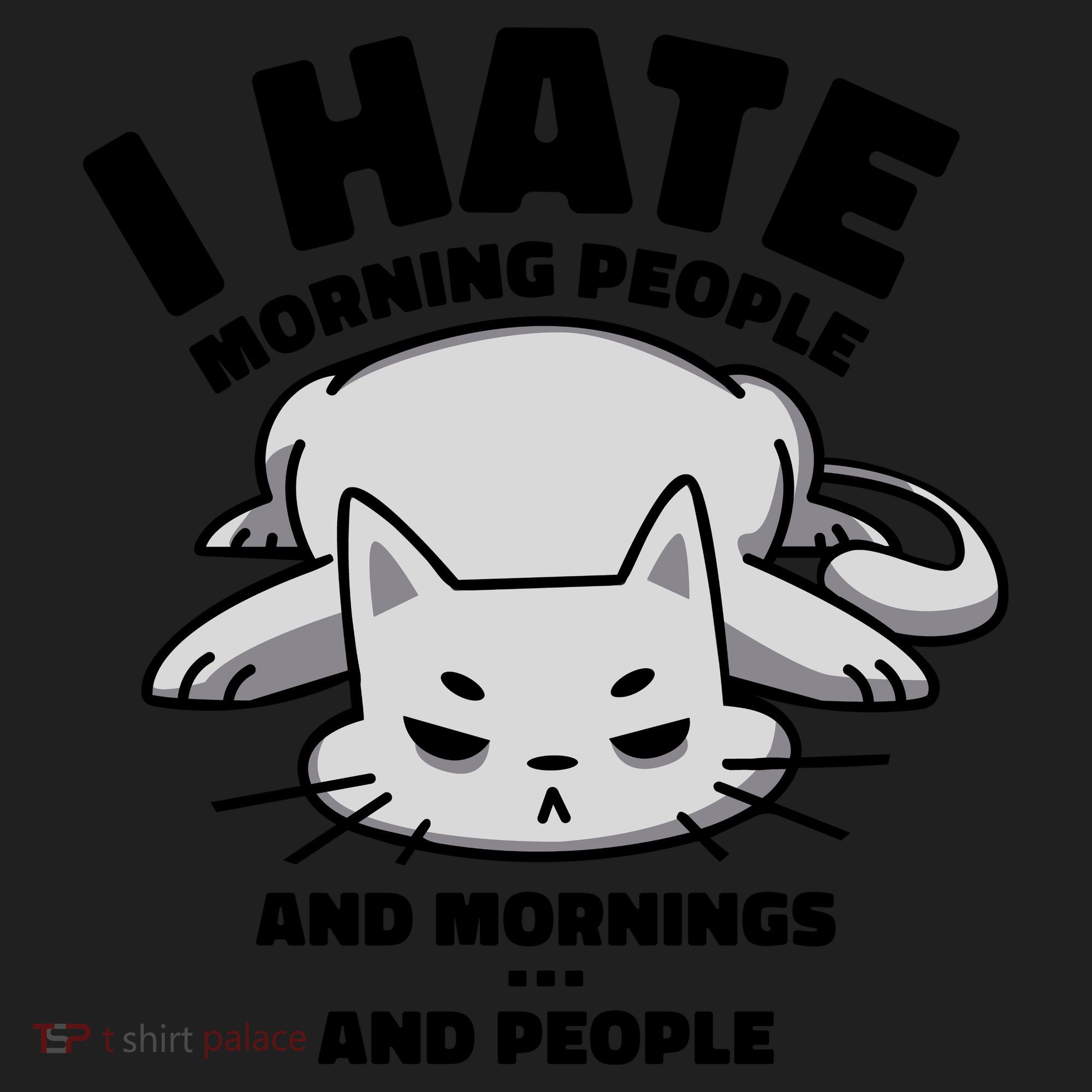 I Hate Mornings And People Funny Cat Golf Towel