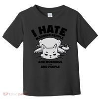 I Hate Mornings And People Funny Cat Toddler T-Shirt thumb 0