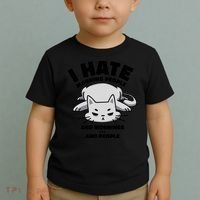 I Hate Mornings And People Funny Cat Toddler T-Shirt thumb 2
