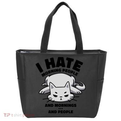 I Hate Mornings And People Funny Cat Tote Bag