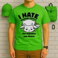I Hate Mornings And People Funny Cat T-Shirt thumb 6