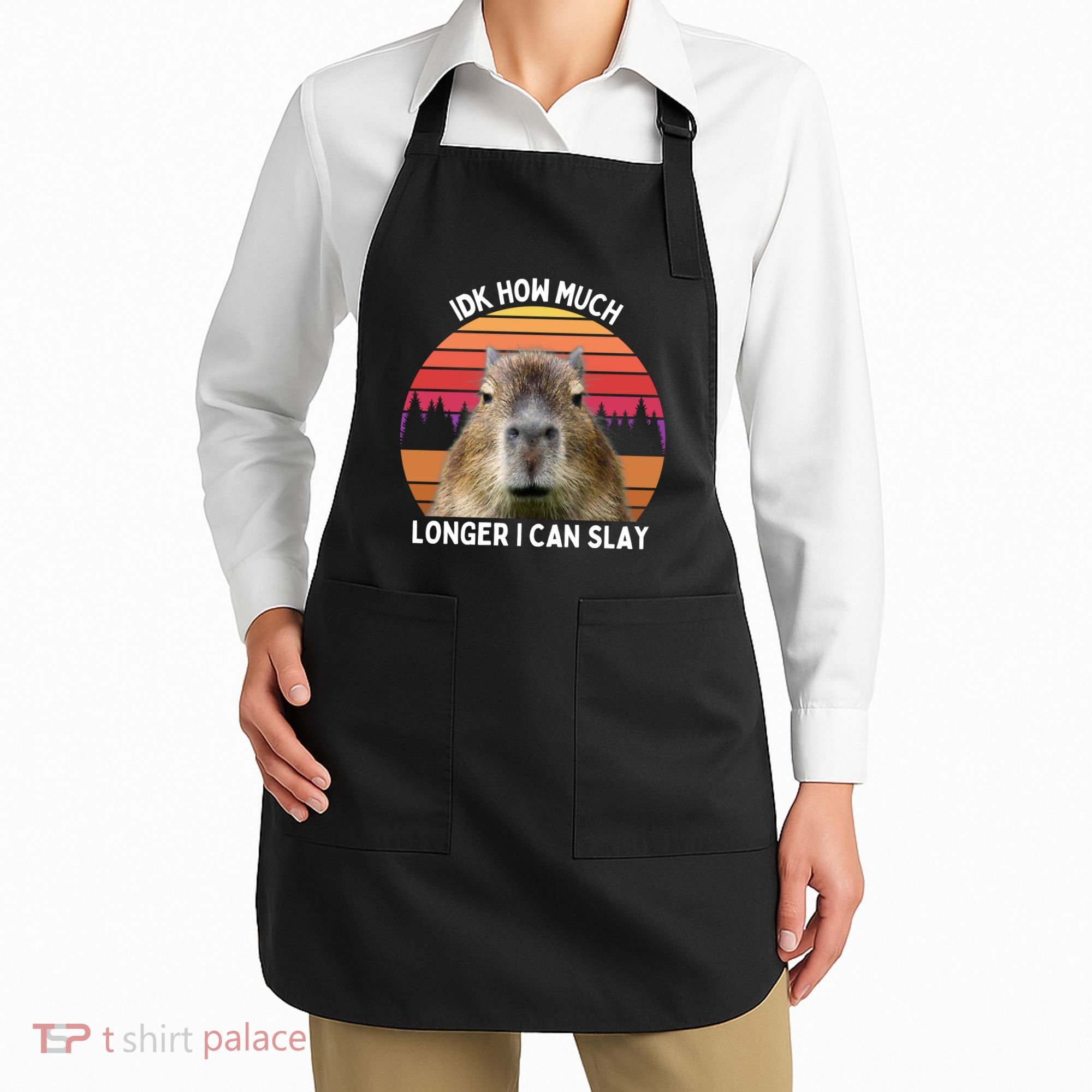 Idk How Much Longer I Can Slay Capybara Sarcastic Dank Meme Gifts Apron