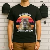 Idk How Much Longer I Can Slay Capybara Sarcastic Dank Meme Gifts T-Shirt thumb 6
