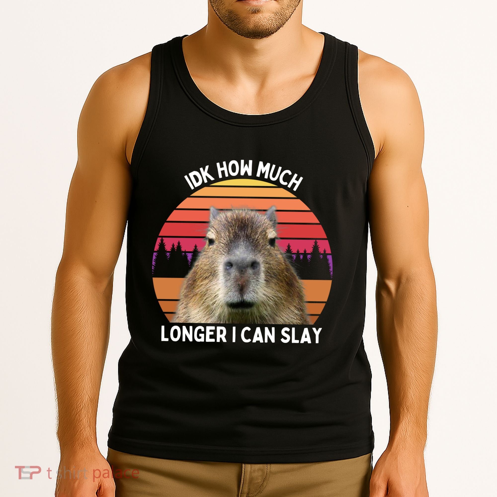 Idk How Much Longer I Can Slay Capybara Sarcastic Dank Meme Gifts Tank Top