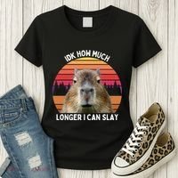 Idk How Much Longer I Can Slay Capybara Sarcastic Dank Meme Gifts Women's T-Shirt thumb 3