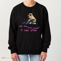 Idk How Much Longer I Can Slay Capybara Sarcastic Dank Meme Women's Sweatshirt thumb 0