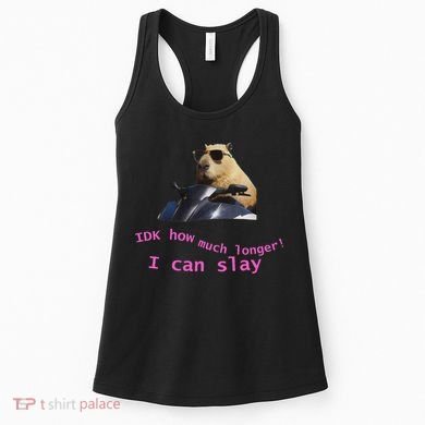Idk How Much Longer I Can Slay Capybara Sarcastic Dank Meme Women's Tank Top