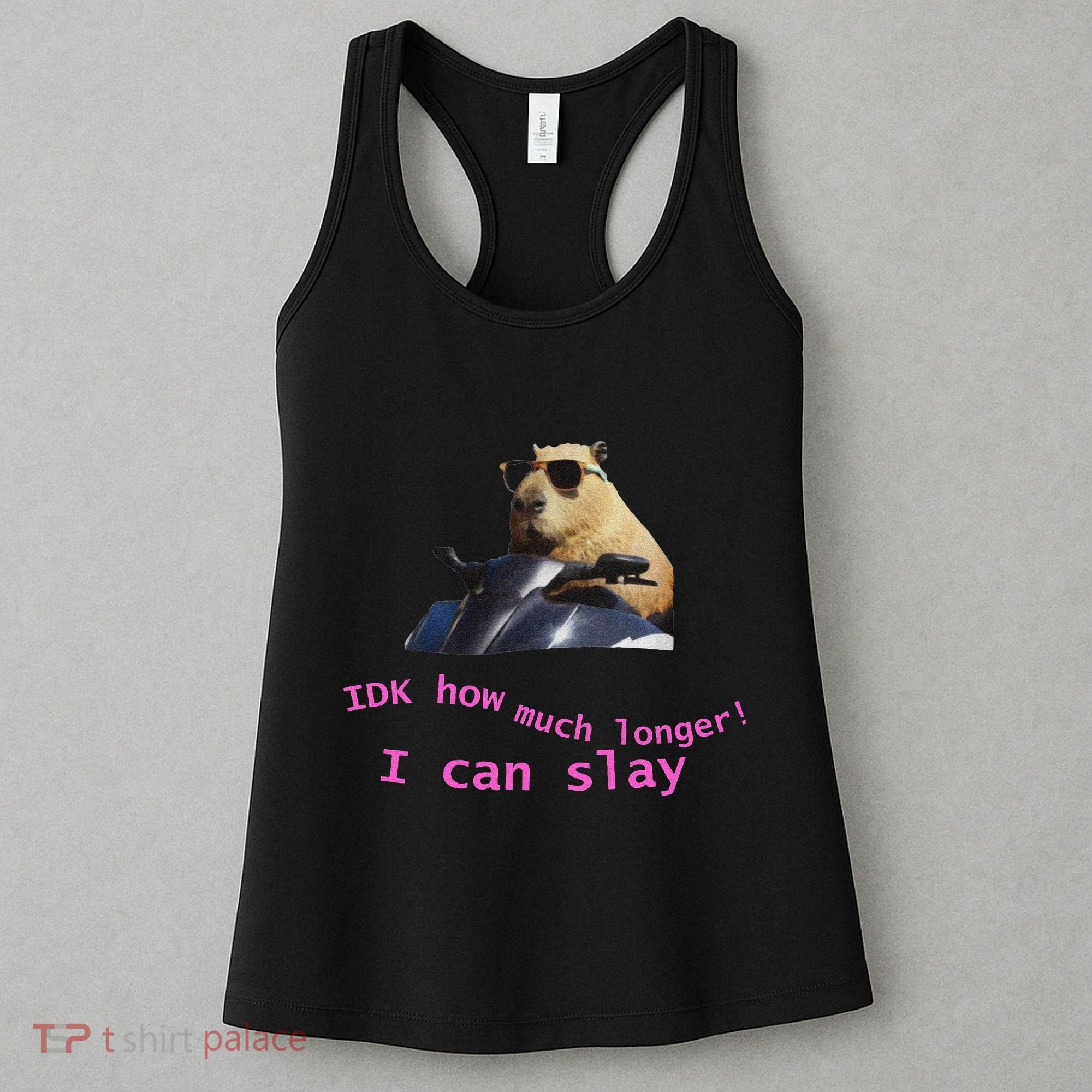 Idk How Much Longer I Can Slay Capybara Sarcastic Dank Meme Women's Tank Top