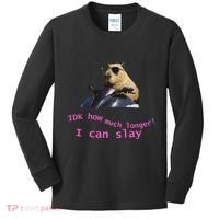 Idk How Much Longer I Can Slay Capybara Sarcastic Dank Meme Kids Long Sleeve Shirt thumb 0