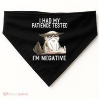I Had My Patience Tested I'm Negative Cat Funny Sarcasm USA-Made Doggie Bandana thumb 0