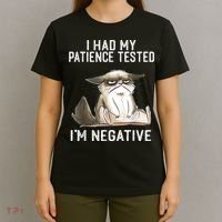 I Had My Patience Tested I'm Negative Cat Funny Sarcasm T-Shirt thumb 4