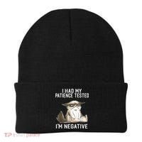 I Had My Patience Tested I'm Negative Cat Funny Sarcasm Beanie thumb 0