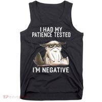 I Had My Patience Tested I'm Negative Cat Funny Sarcasm Tank Top thumb 0