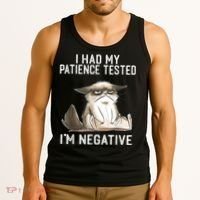 I Had My Patience Tested I'm Negative Cat Funny Sarcasm Tank Top thumb 3