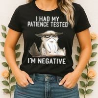 I Had My Patience Tested I'm Negative Cat Funny Sarcasm Women's T-Shirt thumb 2