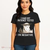 I Had My Patience Tested I'm Negative Cat Funny Sarcasm Women's T-Shirt thumb 4