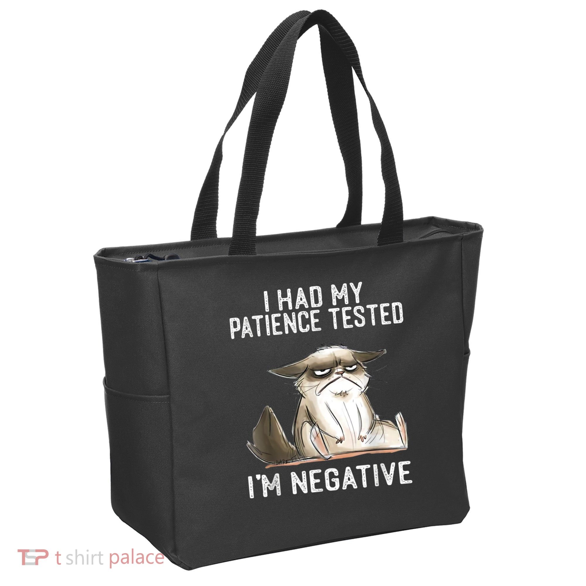 I Had My Patience Tested I'm Negative Cat Funny Sarcasm Tote Bag