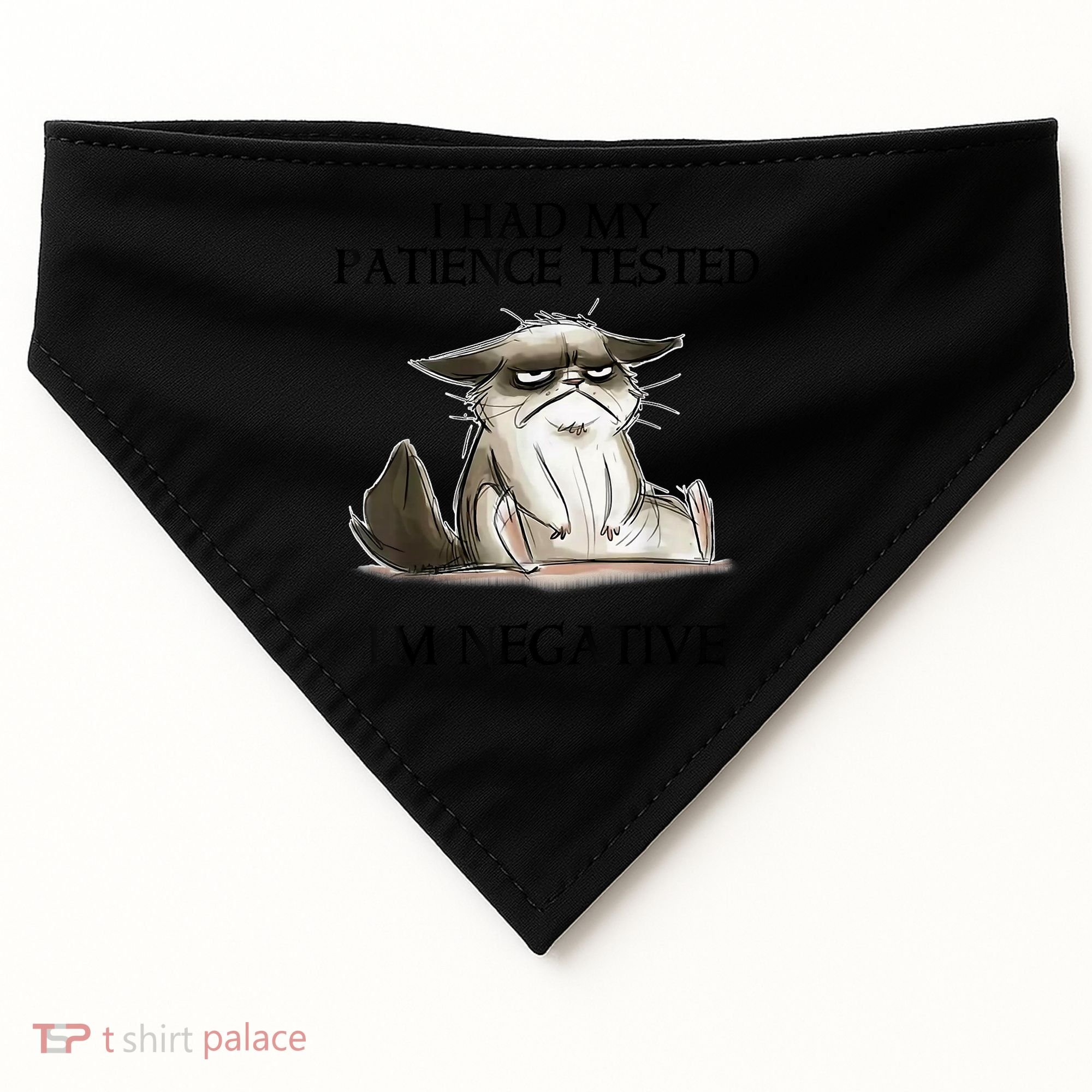 I Had My Patience Tested I'm Negative Cat Funny USA-Made Doggie Bandana