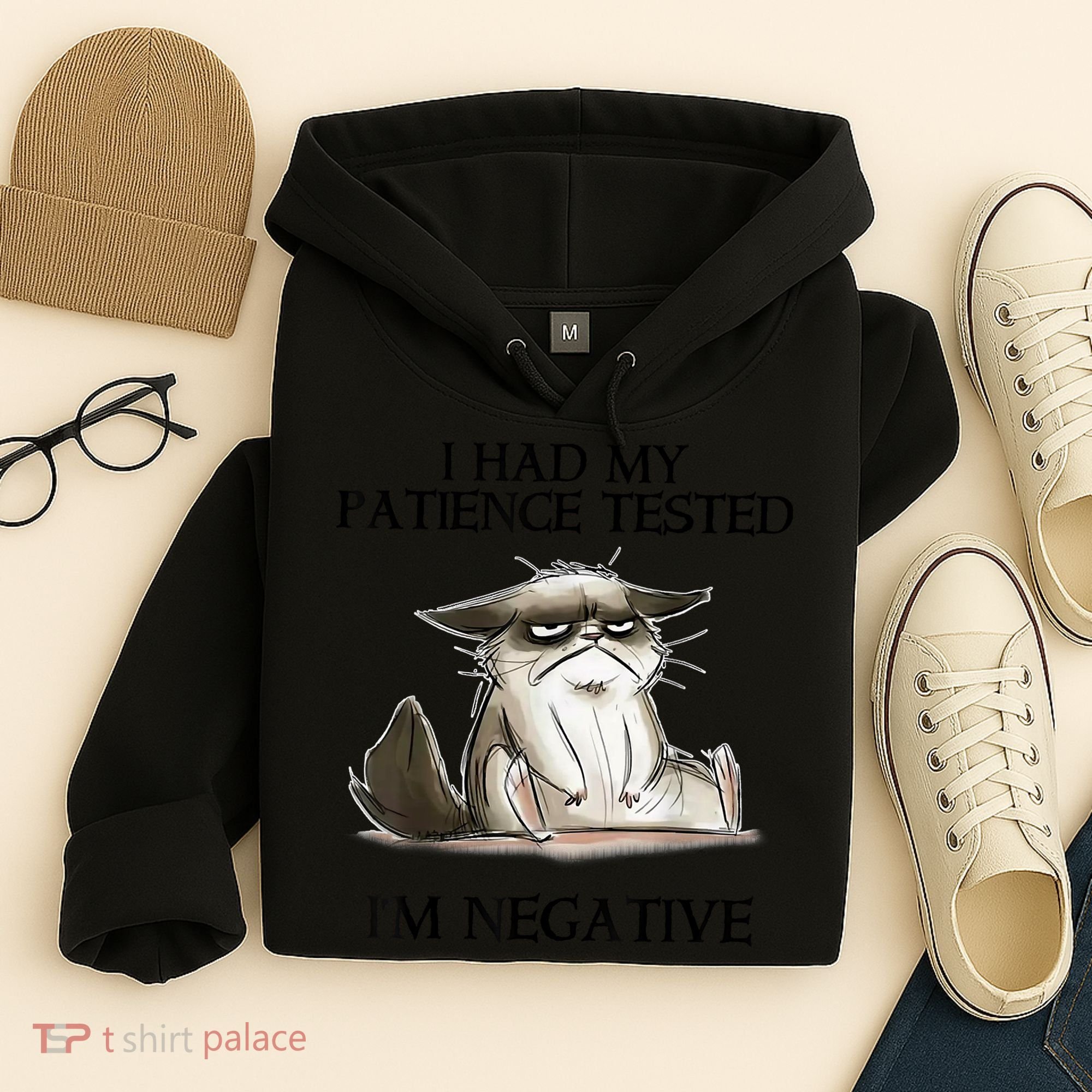 I Had My Patience Tested I'm Negative Cat Funny Hoodie