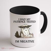 I Had My Patience Tested I'm Negative Cat Funny Coffee Mug thumb 1