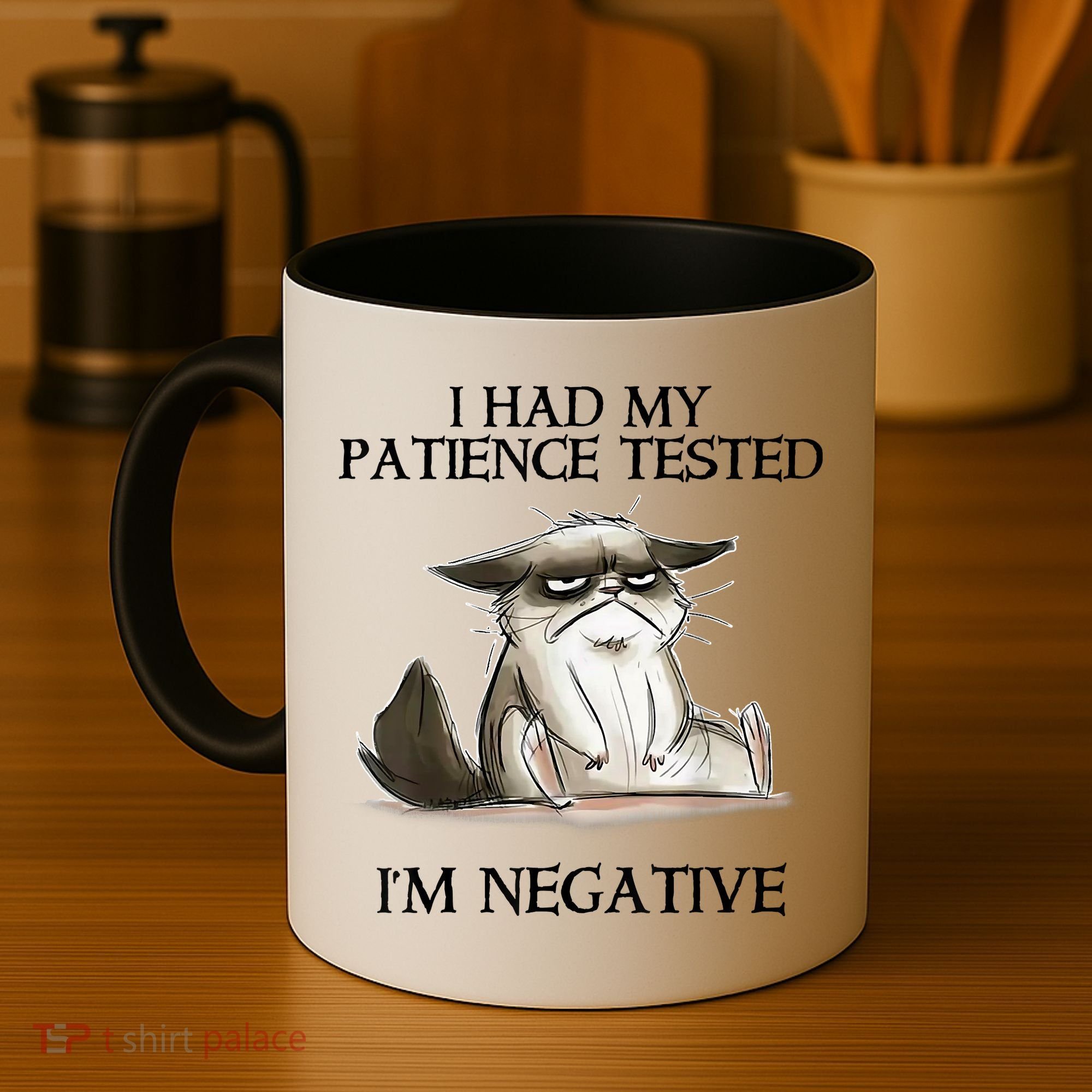 I Had My Patience Tested I'm Negative Cat Funny Coffee Mug
